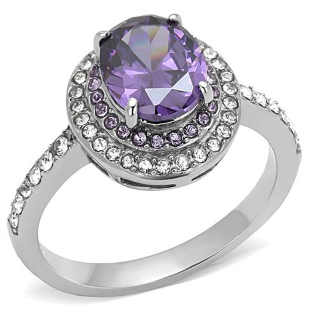 22 Ct Zirconia Stainless Steel Engagement Ring